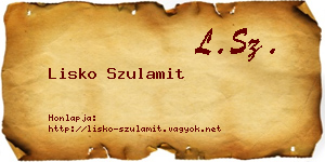 Lisko Szulamit névjegykártya